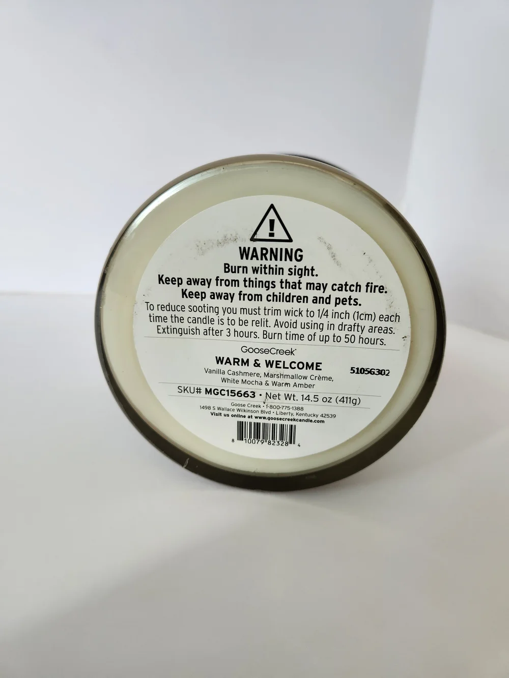 Goose Creek Warm & Welcome Vanilla Amber Woods Scented 3 Wick Candle